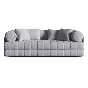 Canapea gri deschis extensibilă cu tapițerie din țesătură bouclé 206 cm Kemi – Cosmopolitan Design
