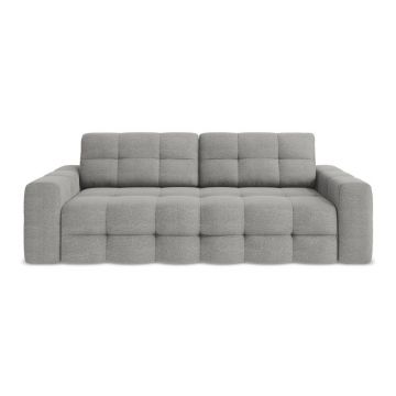 Canapea gri extensibilă cu tapițerie din țesătură bouclé 255 cm Milu – Makamii