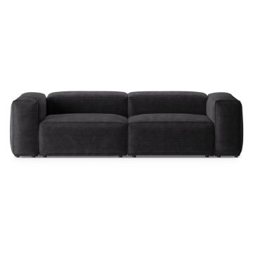 Canapea gri închis cu tapițerie din catifea reiată 264 cm Bergano – Cosmopolitan Design
