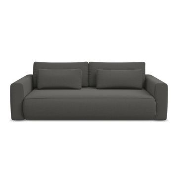 Canapea gri închis extensibilă/cu spațiu de depozitare cu tapițerie din catifea 238 cm Kapua – Makamii