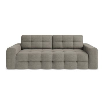 Canapea gri închis extensibilă cu tapițerie din țesătură bouclé 255 cm Milu – Makamii