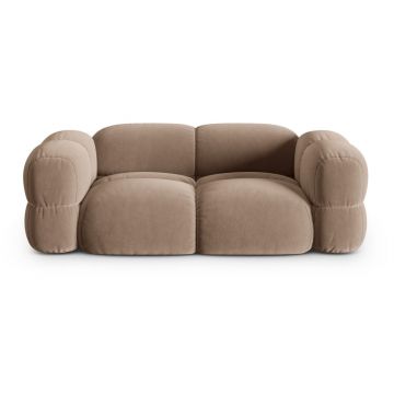 Canapea maro cu tapițerie din catifea 210 cm Loretto – Cosmopolitan Design