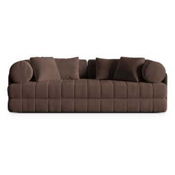 Canapea maro extensibilă cu tapițerie din catifea 206 cm Kemi – Cosmopolitan Design
