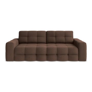 Canapea maro extensibilă cu tapițerie din țesătură bouclé 255 cm Milu – Makamii