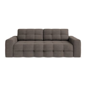 Canapea maro extensibilă cu tapițerie din țesătură bouclé 255 cm Milu – Makamii