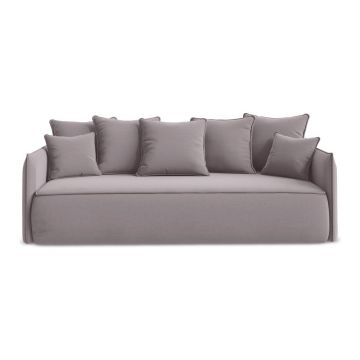Canapea mov lavandă extensibilă/cu spațiu de depozitare cu tapițerie din catifea 225 cm Hula – Makamii