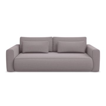 Canapea mov lavandă extensibilă/cu spațiu de depozitare cu tapițerie din catifea 238 cm Kapua – Makamii