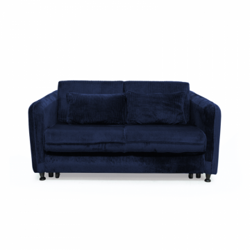 Canapea RAVIT extensibila, 3 locuri, cu arcuri si lada depozitare, albastru, 173x122x88 cm