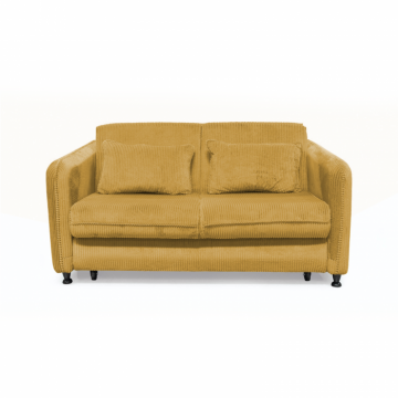 Canapea RAVIT extensibila, 3 locuri, cu arcuri si lada depozitare, galben, 173x122x88 cm