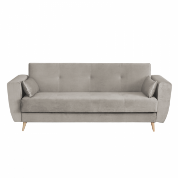 Canapea SIENA I extensibila, 3 locuri, cu arcuri si lada depozitare, bej, 225x85x95 cm