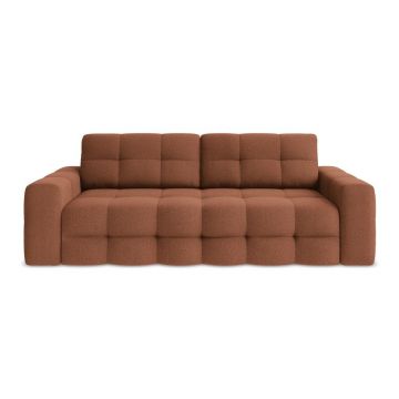 Canapea teracotă extensibilă cu tapițerie din țesătură bouclé 255 cm Milu – Makamii