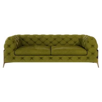 Canapea verde cu tapițerie din catifea 225 cm Chelsea Bis – Ropez
