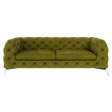 Canapea verde cu tapițerie din catifea 225 cm Chelsea – Ropez