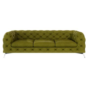 Canapea verde cu tapițerie din catifea 243 cm Chelsea – Ropez