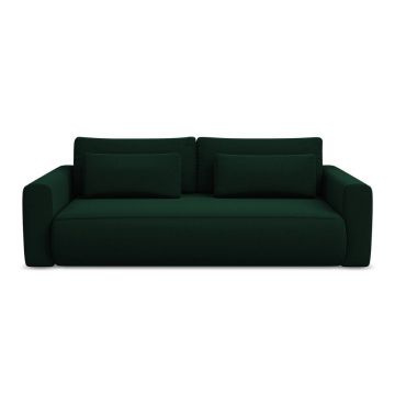 Canapea verde extensibilă/cu spațiu de depozitare cu tapițerie din catifea 238 cm Kapua – Makamii