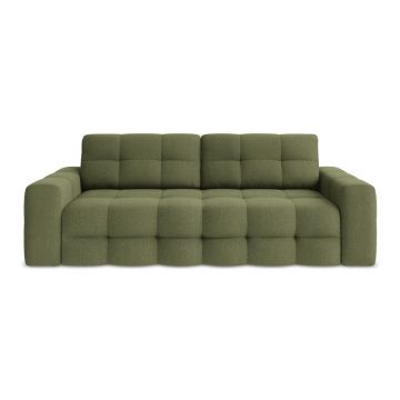 Canapea verde extensibilă cu tapițerie din țesătură bouclé 255 cm Milu – Makamii