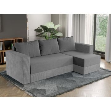 Coltar Extensibil Alfa Catifea / Reiat Gri Deschis