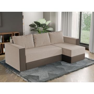 Coltar Extensibil Alfa Stofa Bej / Piele Maro