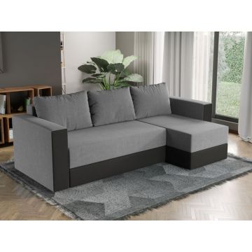 Coltar Extensibil Alfa Stofa Gri Deschis / Piele Gri