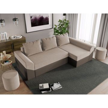 Coltar Extensibil Cali Stofa Bej / Piele Maro