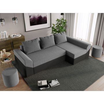 Coltar Extensibil Cali Stofa Gri Deschis / Piele Gri