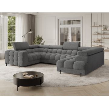 Coltar extensibil dreapta 3 locuri ELTAP, RT-03ROY, Fectory, 346x205x93 cm, lemn/poliester, gri