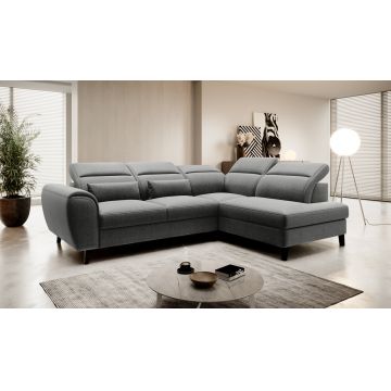 Coltar extensibil dreapta 4 locuri ELTAP, RT-04FL, Noble, 255x201x100 cm, lemn/poliester, gri