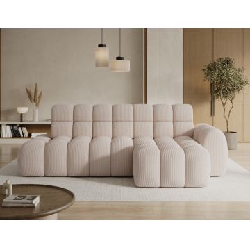 Coltar extensibil stanga 3 locuri ELTAP, Ceedro, 283x165x98 cm, lemn/poliester, bej