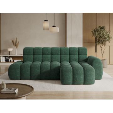 Coltar extensibil stanga 3 locuri ELTAP, Ceedro, 283x165x98 cm, lemn/poliester, verde inchis