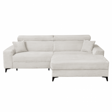 Coltar FLORIDA ONE T extensibil, cu arcuri si lada depozitare, colt dreapta, bej, 280x175x95 cm