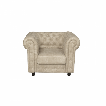 Fotoliu CHESTERFIELD cu arcuri, bej, 105x90x80 cm