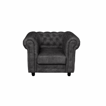 Fotoliu CHESTERFIELD cu arcuri, gri inchis, 105x90x80 cm