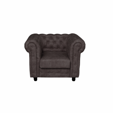Fotoliu CHESTERFIELD cu arcuri, maro inchis, 105x90x80 cm