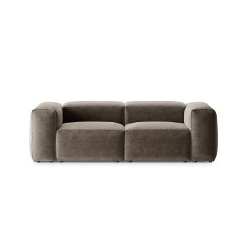 Canapea 2 locuri, Bergamo, Cosmopolitan Design, 224x108x70 cm, tesatura structurata, cappuccino