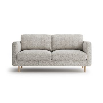 Canapea 2 locuri, Eden, Micadoni, 146x92x90 cm, tesatura structurata, bej melange