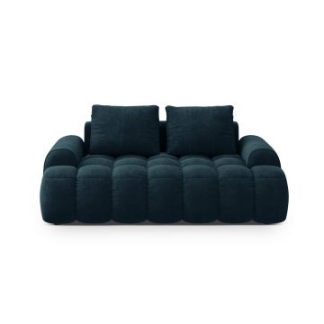 Canapea 2 locuri, Linz, Cosmopolitan Design, 175x100x84 cm, catifea, albastru petrol inchis