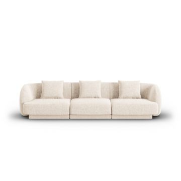 Canapea 3 locuri, Tulum, Cosmopolitan Design, 255x90x70 cm, tesatura chenille, bej deschis