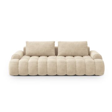 Canapea extensibila 4 locuri, Linz, Cosmopolitan Design, 250x100x84 cm, catifea, bej deschis