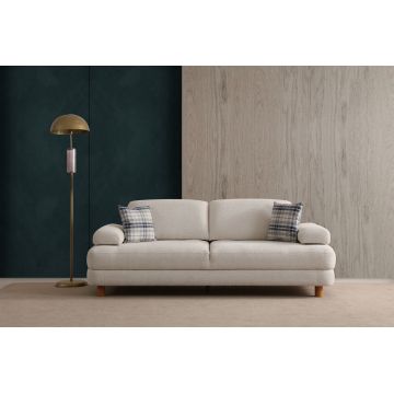 Canapea extensibila cu 3 locuri, Artie, 560ARE4165, Cadru: LEMN/PAL, Crem