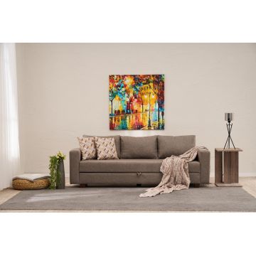 Canapea extensibila cu 3 locuri, Balcab Home, 825BLC5250, Cadru: LEMN/MDF/PLA, Maro