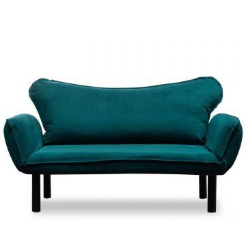 Canapea extensibila, Hanah Home, metal, albastru petrol, 150x75x70 cm