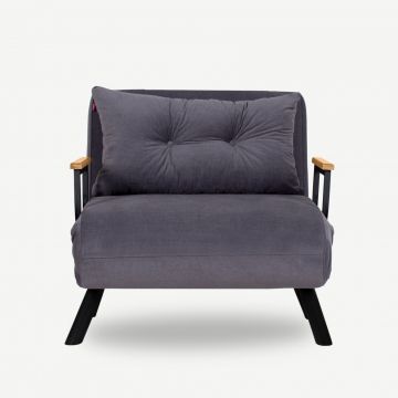 Canapea extensibila, Hanah Home, metal, gri, 175x60 cm