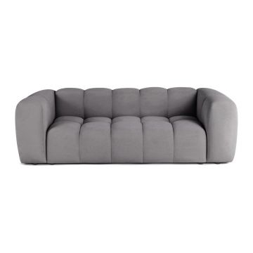 Canapea gri cu tapițerie din catifea 225 cm Cube – Bonami Selection