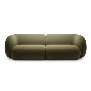 Canapea modulara 4 locuri, Kate, Micadoni, 243x99x76 cm, catifea, verde