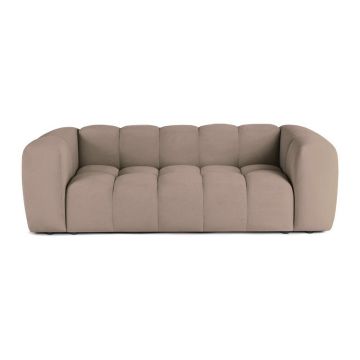 Canapea taupe cu tapițerie din catifea 225 cm Cube – Bonami Selection