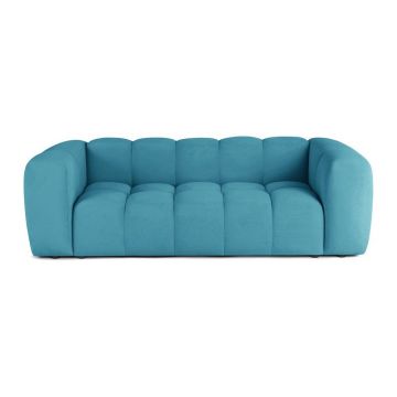 Canapea turcoaz cu tapițerie din catifea 225 cm Cube – Bonami Selection