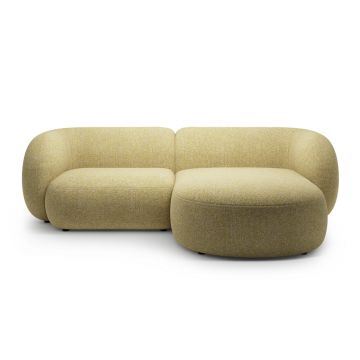 Coltar dreapta 2 locuri, Kate, Micadoni, 255x176x76 cm, tesatura structurata, galben melanj