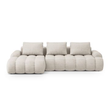 Coltar extensibil stanga 3 locuri, Linz, Cosmopolitan Design, 275x142x84 cm, tesatura structurata, bej