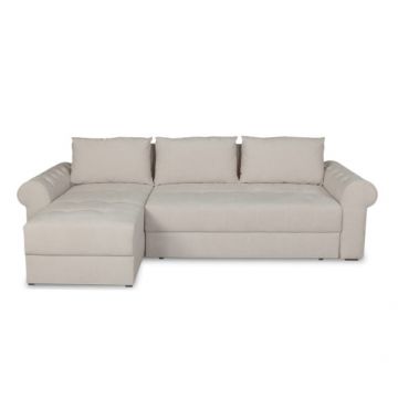 Coltar Extensibil Stanga Trendy, 5 Locuri, Lada Depozitare, Crem, Wind 5, 275 Cm