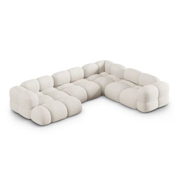 Coltar panoramic dreapta 5 locuri, Loretto, Cosmopolitan Design, 345x250x68 cm, tesatura structurata, bej